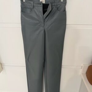 Aritzia Wilfred Melina Faux Leather Straight Leg Pants Sky Blue Size 2